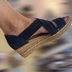 VISCATA Navy Handmade in Spain Salou Suede Espadrille Sandals